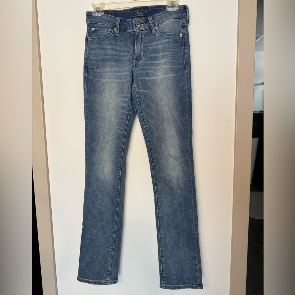 Lucky Brand VINTAGE Sweet Straight Mid Rise Light Wash Denim Jeans Size 2/26 Reg